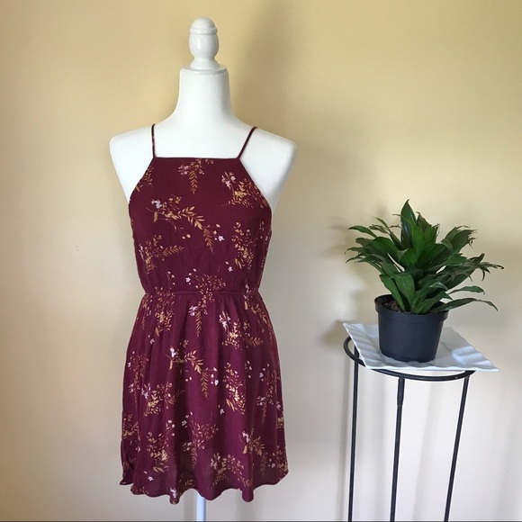 Forever 21 - Red Floral Halter Dress - Picture 1 of 7